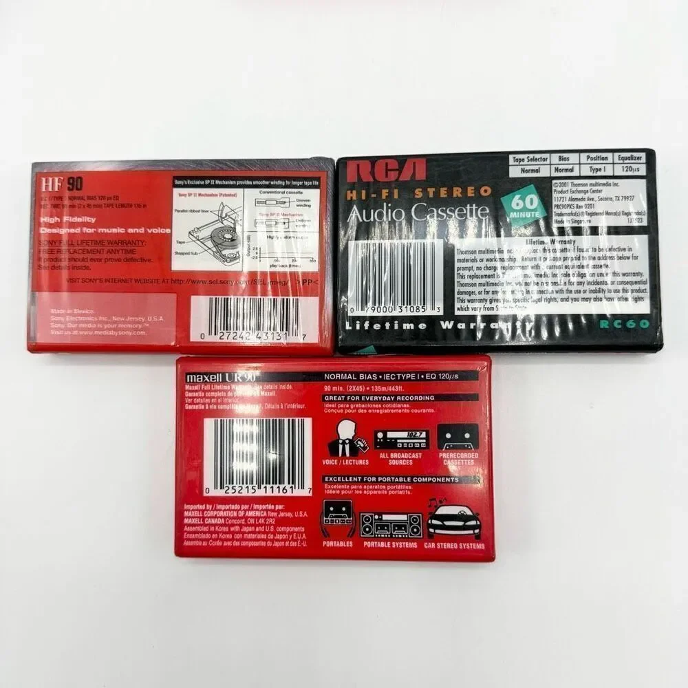 Maxell Sony RCA Mix Lot of 6 NIP Blank Cassettes